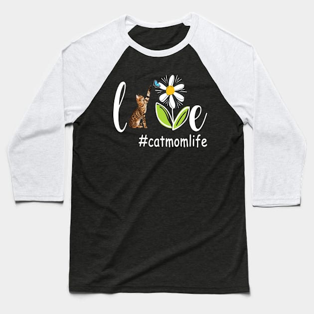 Cat Mom - Cat Mom life Mother's Day 2021 Funny Mom Cat Baseball T-Shirt by peskybeater